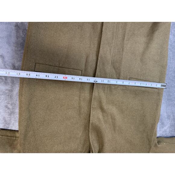 ZARA Wool Blend Minimalist Overcoat Small Olive Brown Classic Fall Coat - Picture 9 of 12